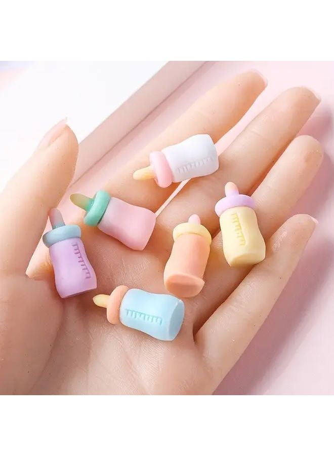 2pcs Random Color Resin Hairpins Cartoon Milk Bottle Design For Crafts - Image 5